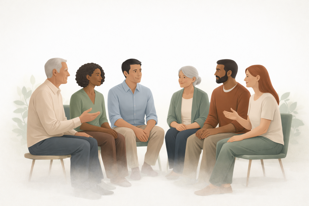 Illustration symbolique du dialogue et des démarches amiables